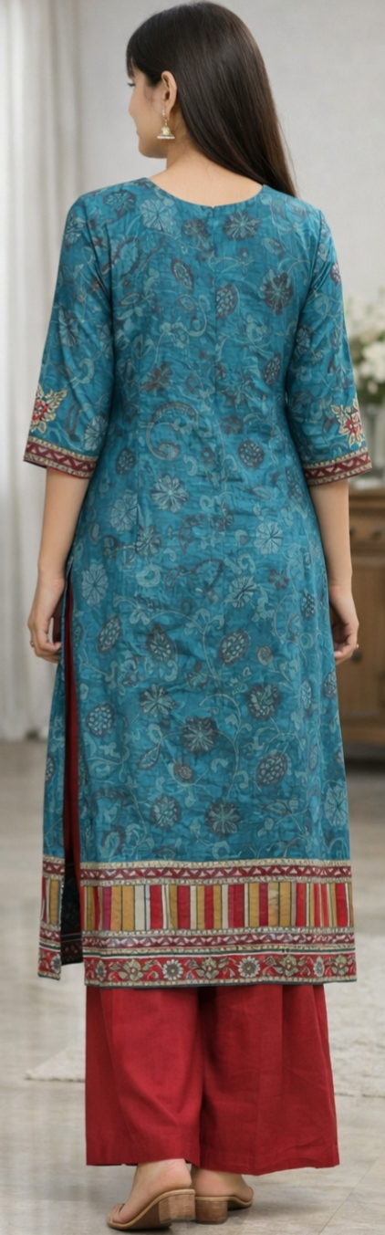 Urmi fashion Elegant Ethnic Kurta Set – Graceful Sitting Side View Look