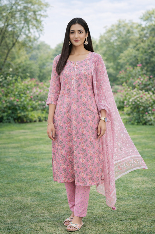 Urmi  fashion Floral Printed Kurti Set for Women – Ethnic Casual Wear