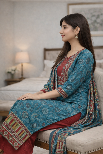 Urmi fashion Elegant Ethnic Kurta Set – Graceful Sitting Side View Look